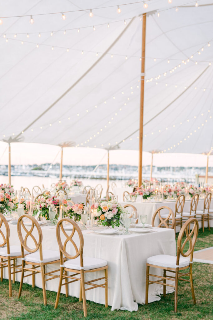 tented wedding reception photo of the table details