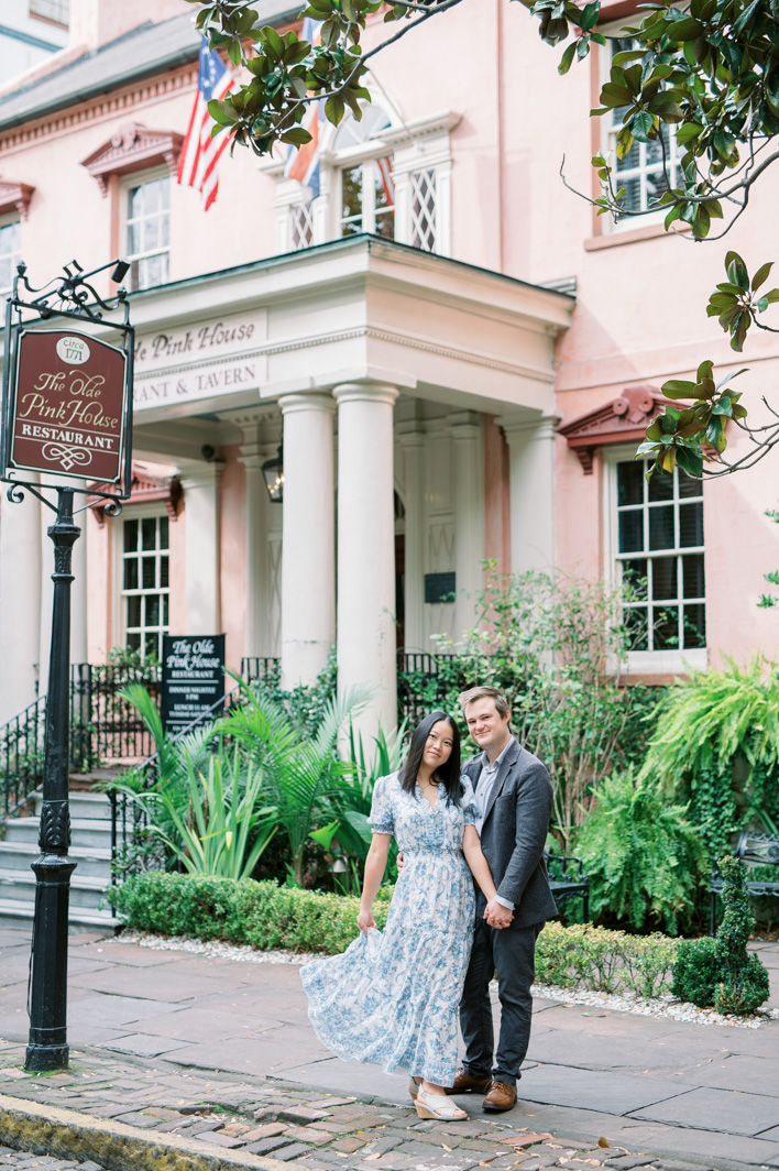 Sinping & Aaron | Savannah Olde Pink House Engagement